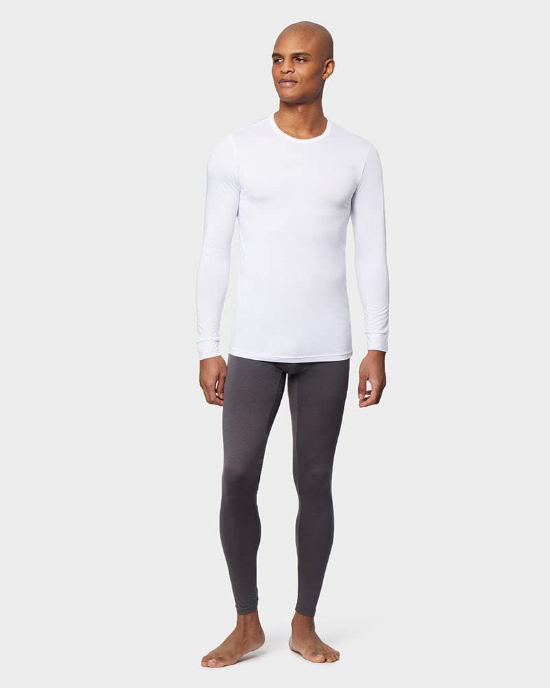 Men’s lightweight baselayer crew top in white with fitted design, thermal fabric, and 4-way stretch by The Zayaan
