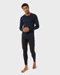 Men’s lightweight baselayer crew top in stormy night with fitted, moisture-wicking, and thermal stretch fabric by The Zayaan
