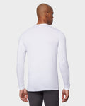Men’s lightweight baselayer crew top in white with fitted design, thermal fabric, and 4-way stretch by The Zayaan
