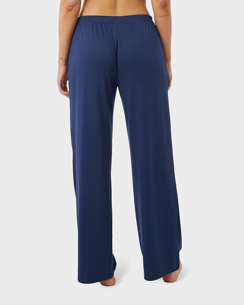 Women’s cool sleep pant in inky indigo with relaxed fit, breathable fabric, and elastic waistband by The Zayaan
