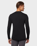 Men’s lightweight baselayer crew top in black with moisture-wicking, fitted thermal fabric by The Zayaan
