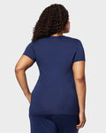 Women’s cool fitted t-shirt in inky indigo with quick-dry, breathable stretch fabric by The Zayaan
