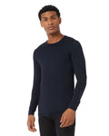 Men’s lightweight baselayer crew top in stormy night with fitted, moisture-wicking, and thermal stretch fabric by The Zayaan
