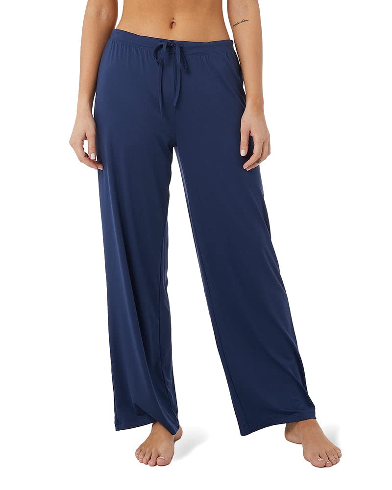 Women’s cool sleep pant in inky indigo with relaxed fit, breathable fabric, and elastic waistband by The Zayaan
