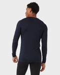 Men’s lightweight baselayer crew top in stormy night with fitted, moisture-wicking, and thermal stretch fabric by The Zayaan
