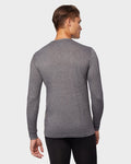 Men’s lightweight baselayer crew top in charcoal heather with breathable, thermal stretch fabric by The Zayaan
