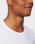 Men’s lightweight baselayer crew top in white with fitted design, thermal fabric, and 4-way stretch by The Zayaan
