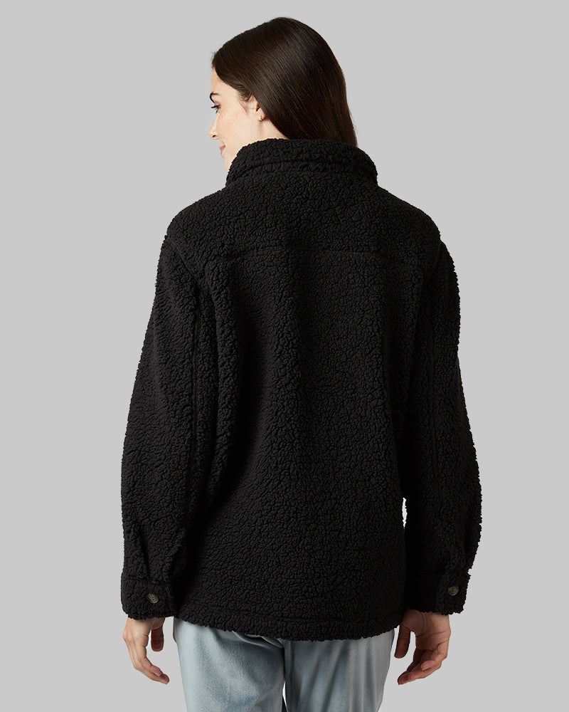 32 degrees women's cozy sherpa shirt jacket