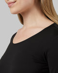 Lightweight Scoop Baselayer Top breathable knit with 4-way stretch-Black