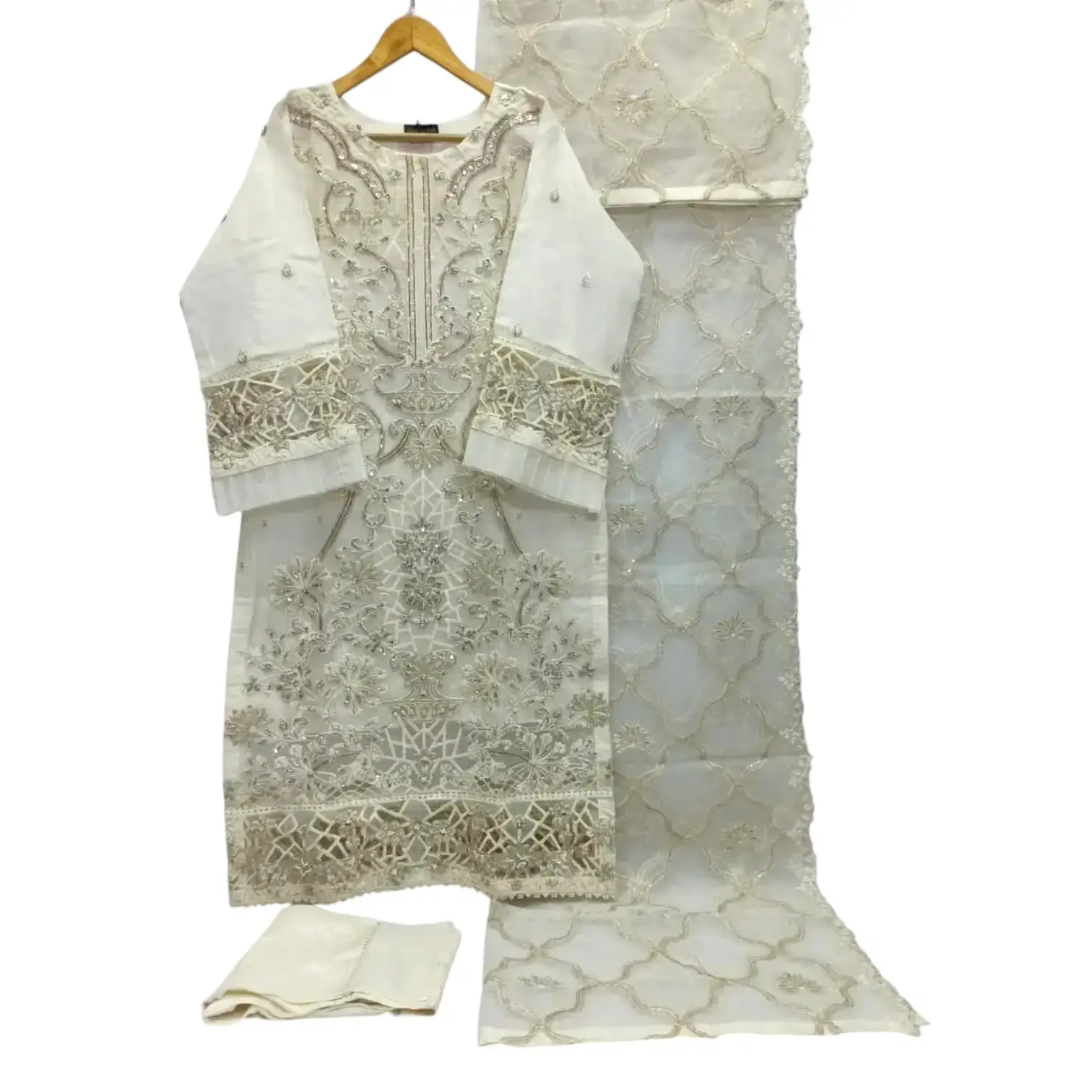 Ambreen Luxury Embroidered Organza Pakistani Dress stitched 3 Piece - Image 7