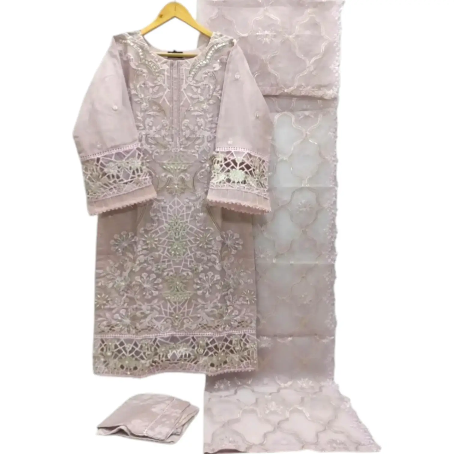 Ambreen Luxury Embroidered Organza Pakistani Dress stitched 3 Piece - Image 4