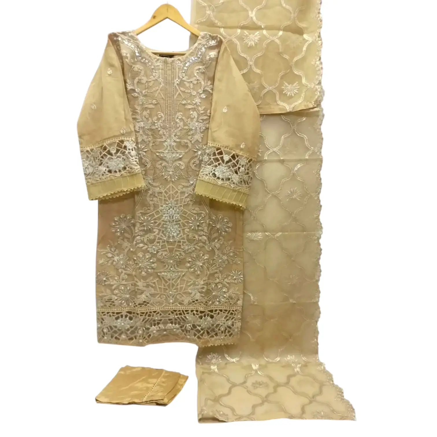 Ambreen Luxury Embroidered Organza Pakistani Dress stitched 3 Piece - Image 3