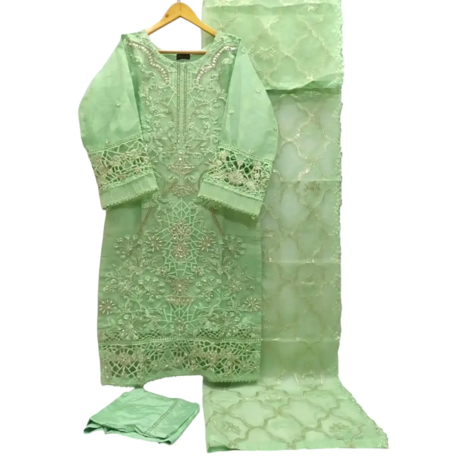 Ambreen Luxury Embroidered Organza Pakistani Dress stitched 3 Piece - Image 2