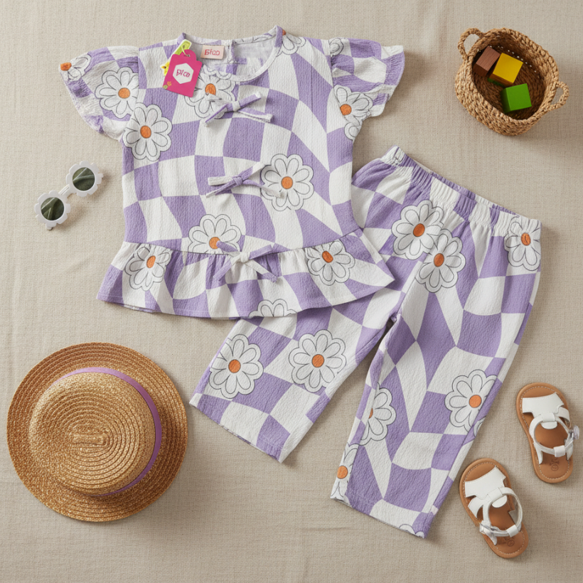 Girls Popcorn Fabric Co-ord Set