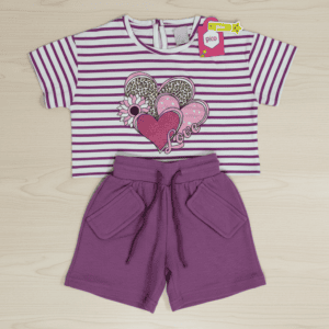 Pico Love Heart Drop Shoulder Striped Set