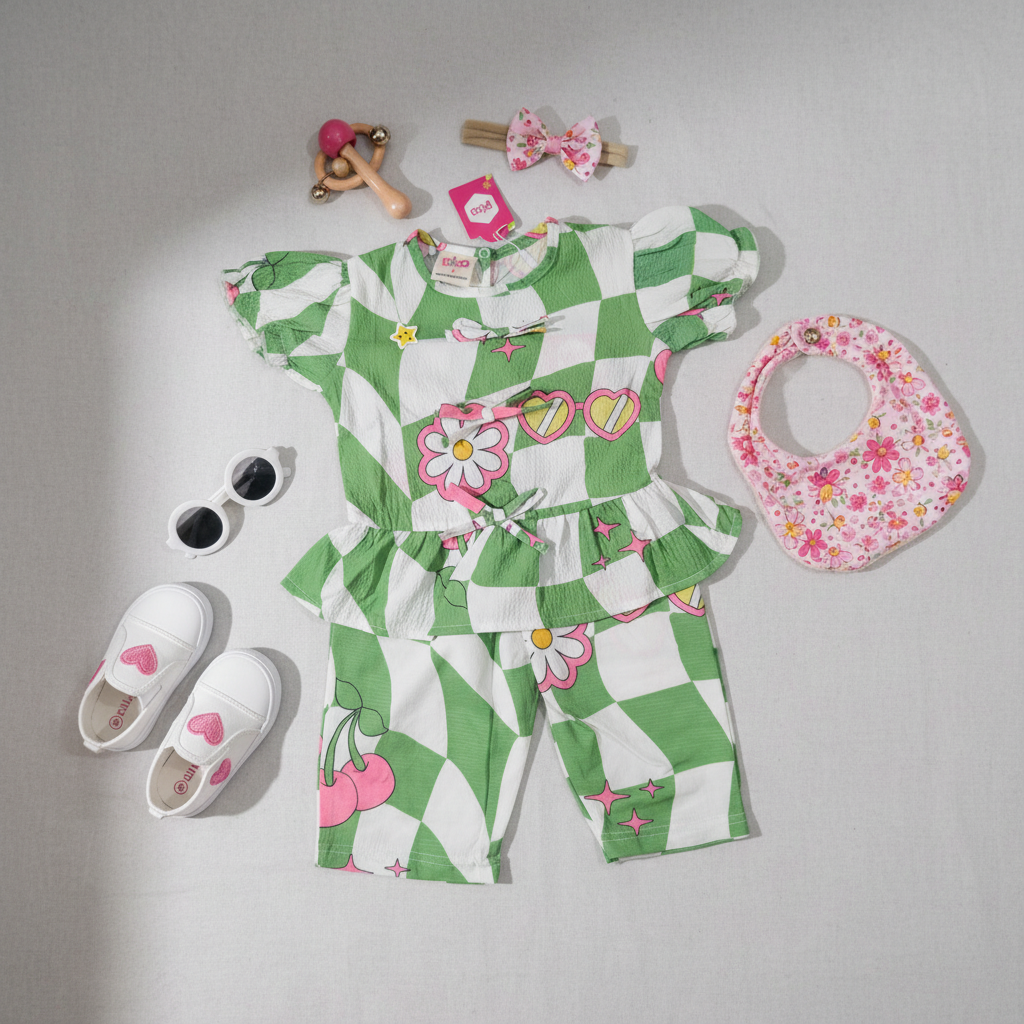 Girls Popcorn Fabric Co-ord Set - Image 3